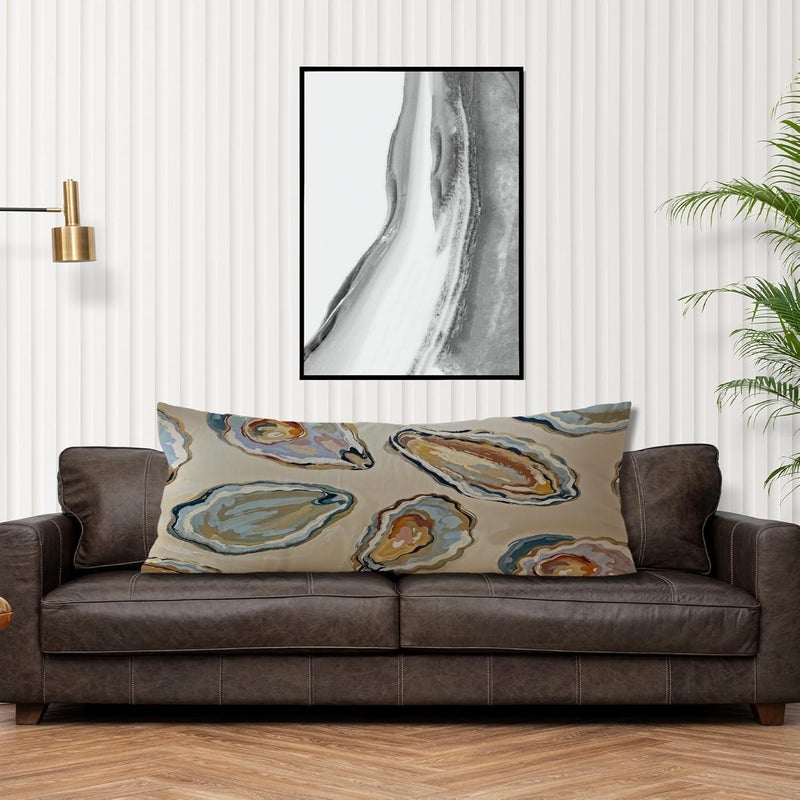 Exqcom Coastal Beach Oyster Body Pillow Covers 20x54, Beachy Room Decor Aesthetic, Retro Nautical Ocean Oyster Shell Long Body Pillow Case Cover with Hidden Zipper for Women Men Adults - Image 4